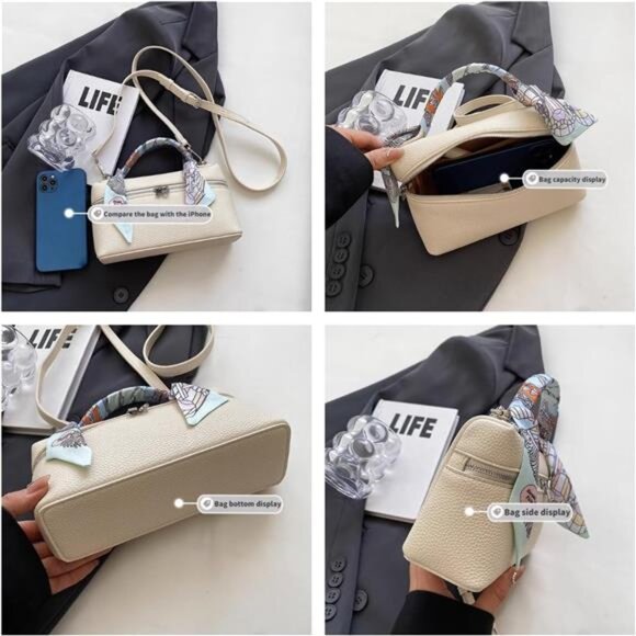 Crossbody Purse – Designer Vegan Leather Handbag with Adjustable Strap - Picture 5 of 7